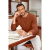 image:imageCOOFANDY Mens Long Sleeve Tee Shirts Crew Neck Casual Soft TeesCaramel