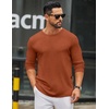 image:imageCOOFANDY Mens Long Sleeve Tee Shirts Crew Neck Casual Soft TeesCaramel