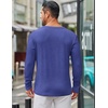 image:imageCOOFANDY Mens Long Sleeve Tee Shirts Crew Neck Casual Soft TeesHeather Blue