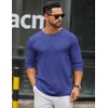 image:imageCOOFANDY Mens Long Sleeve Tee Shirts Crew Neck Casual Soft TeesHeather Blue