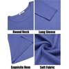 image:imageCOOFANDY Mens Long Sleeve Tee Shirts Crew Neck Casual Soft TeesHeather Blue