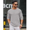 image:imageCOOFANDY Mens Long Sleeve Tee Shirts Crew Neck Casual Soft TeesLight Grey