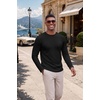 image:imageCOOFANDY Mens Long Sleeve Tee Shirts Knit Crew Neck Shirts Casual PulloverAblack