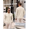 image:imageCOOFANDY Mens Long Sleeve Tee Shirts Knit Crew Neck Shirts Casual PulloverBeige