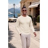 image:imageCOOFANDY Mens Long Sleeve Tee Shirts Knit Crew Neck Shirts Casual PulloverBeige