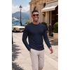 image:imageCOOFANDY Mens Long Sleeve Tee Shirts Knit Crew Neck Shirts Casual PulloverDark Blue