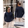 image:imageCOOFANDY Mens Long Sleeve Tee Shirts Knit Crew Neck Shirts Casual PulloverDark Blue