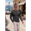 image:imageCOOFANDY Mens Long Sleeve Tee Shirts Knit Crew Neck Shirts Casual PulloverDark Grey