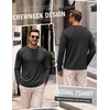 image:imageCOOFANDY Mens Long Sleeve Tee Shirts Knit Crew Neck Shirts Casual PulloverDark Grey