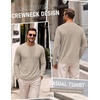 image:imageCOOFANDY Mens Long Sleeve Tee Shirts Knit Crew Neck Shirts Casual PulloverKhaki