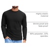 image:imageCOOFANDY Mens Long Sleeve Tee Shirts Stretch Crew Neck Tee Shirts Casual T Shirts for MenBlack