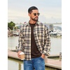 image:imageCOOFANDY Mens Long Sleeve Tee Shirts Stretch Crew Neck Tee Shirts Casual T Shirts for MenBrown
