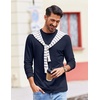 image:imageCOOFANDY Mens Long Sleeve Tee Shirts Stretch Crew Neck Tee Shirts Casual T Shirts for MenDark Blue