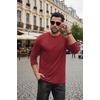 image:imageCOOFANDY Mens Long Sleeve Tee Shirts Stretch Crew Neck Tee Shirts Casual T Shirts for MenDeep Red