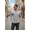 image:imageCOOFANDY Mens Long Sleeve Tee Shirts Stretch Crew Neck Tee Shirts Casual T Shirts for MenHeather Grey
