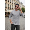 image:imageCOOFANDY Mens Long Sleeve Tee Shirts Stretch Crew Neck Tee Shirts Casual T Shirts for MenHeather Grey