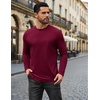 image:imageCOOFANDY Mens Long Sleeve Tee Shirts Stretch Crew Neck Tee Shirts Casual T Shirts for MenWine Red