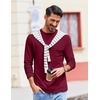 image:imageCOOFANDY Mens Long Sleeve Tee Shirts Stretch Crew Neck Tee Shirts Casual T Shirts for MenWine Red