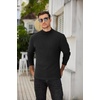 image:imageCOOFANDY Mens Mock Neck Sweater Lightweight Ribbed Knit Casual PulloverBlack