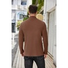 image:imageCOOFANDY Mens Mock Neck Sweater Lightweight Ribbed Knit Casual PulloverBrown