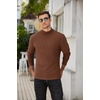 image:imageCOOFANDY Mens Mock Neck Sweater Lightweight Ribbed Knit Casual PulloverBrown