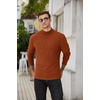image:imageCOOFANDY Mens Mock Neck Sweater Lightweight Ribbed Knit Casual PulloverCaramel