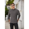 image:imageCOOFANDY Mens Mock Neck Sweater Lightweight Ribbed Knit Casual PulloverDark Gray