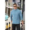 image:imageCOOFANDY Mens Mock Neck Sweater Lightweight Ribbed Knit Casual PulloverDark Navy Blue