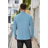 image:imageCOOFANDY Mens Mock Neck Sweater Lightweight Ribbed Knit Casual PulloverDark Navy Blue