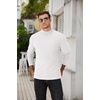 image:imageCOOFANDY Mens Mock Neck Sweater Lightweight Ribbed Knit Casual PulloverWhite