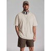 image:imageCOOFANDY Mens Oversized T Shirt Loose Fit Vintage Washed Tee Casual Streetwear Unisex Short Sleeve Heavy Cotton TopBeige