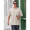 image:imageCOOFANDY Mens Oversized T Shirt Loose Fit Vintage Washed Tee Casual Streetwear Unisex Short Sleeve Heavy Cotton TopBeige