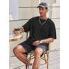 image:imageCOOFANDY Mens Oversized T Shirt Loose Fit Vintage Washed Tee Casual Streetwear Unisex Short Sleeve Heavy Cotton TopBlack