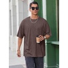 image:imageCOOFANDY Mens Oversized T Shirt Loose Fit Vintage Washed Tee Casual Streetwear Unisex Short Sleeve Heavy Cotton TopBrown