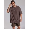image:imageCOOFANDY Mens Oversized T Shirt Loose Fit Vintage Washed Tee Casual Streetwear Unisex Short Sleeve Heavy Cotton TopBrown