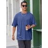 image:imageCOOFANDY Mens Oversized T Shirt Loose Fit Vintage Washed Tee Casual Streetwear Unisex Short Sleeve Heavy Cotton TopNavy Blue