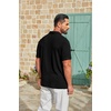 image:imageCOOFANDY Mens Polo Shirt Casual Short Sleeve Textured Knit Polo Golf ShirtsBlack