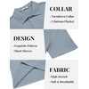 image:imageCOOFANDY Mens Polo Shirt Casual Short Sleeve Textured Knit Polo Golf ShirtsGray Blue