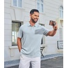 image:imageCOOFANDY Mens Polo Shirt Casual Short Sleeve Textured Knit Polo Golf ShirtsLight Blue