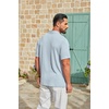 image:imageCOOFANDY Mens Polo Shirt Casual Short Sleeve Textured Knit Polo Golf ShirtsLight Blue