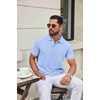 image:imageCOOFANDY Mens Polo Shirts Classic Short Sleeve Polo T Shirts Cotton Pique Casual Summer Fashion Golf ShirtSolid Light Blue
