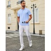 image:imageCOOFANDY Mens Polo Shirts Classic Short Sleeve Polo T Shirts Cotton Pique Casual Summer Fashion Golf ShirtSolid Light Blue