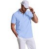 image:imageCOOFANDY Mens Polo Shirts Classic Short Sleeve Polo T Shirts Cotton Pique Casual Summer Fashion Golf ShirtSolid Light Blue