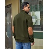 image:imageCOOFANDY Mens Quarter Button Sweatshirt Long Sleeve Pullover Waffle Casual Stand Collar SweaterArmy Green