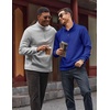image:imageCOOFANDY Mens Quarter Button Sweatshirt Long Sleeve Pullover Waffle Casual Stand Collar SweaterDeep Blue