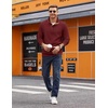 image:imageCOOFANDY Mens Quarter Button Sweatshirt Long Sleeve Pullover Waffle Casual Stand Collar SweaterWine Red