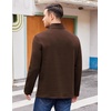 image:imageCOOFANDY Mens Quarter Zip Pullover Casual Mock Neck Sweatshirt Premium Cotton Long Sleeve ShirtsBrown