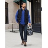 image:imageCOOFANDY Mens Quarter Zip Pullover Lightweight Textured Sweatshirt Long Sleeve Casual Mock Neck Polo ShirtsDenim Blue
