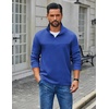 image:imageCOOFANDY Mens Quarter Zip Pullover Lightweight Textured Sweatshirt Long Sleeve Casual Mock Neck Polo ShirtsDenim Blue