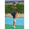 image:imageCOOFANDY Mens Quarter Zip Pullover Long Sleeve Athletic Running Shirts Quick Dry Lightweight Tennis GolfArmy Green